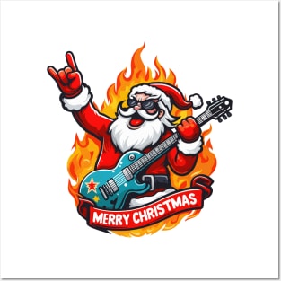 Santa Christmas Rock Posters and Art